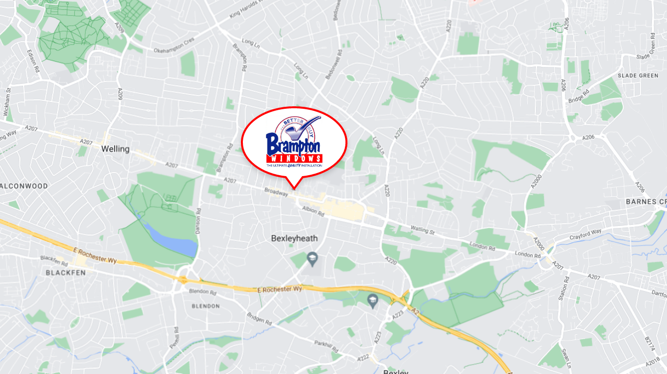 Map with Brampton pin
