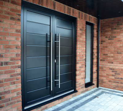 Aluminium black door