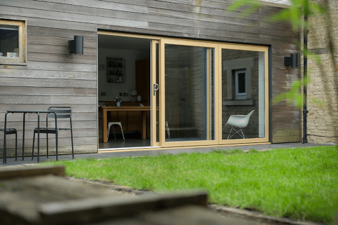 Deceunick oak sliding patio door