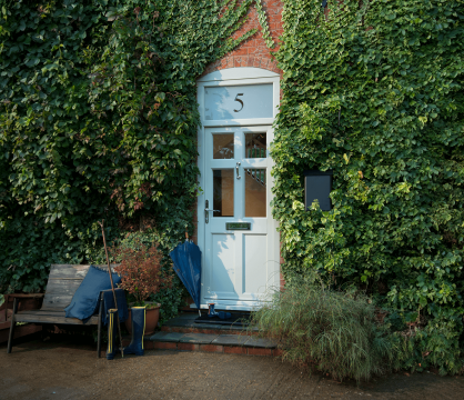 Olive entrance door