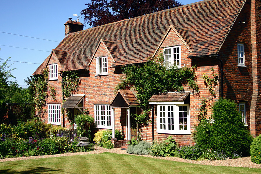 White flush sash window